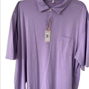 REDUCED: Peter Millar Golf Shirt w/chest pocket, Lavender, size XXL, NWT